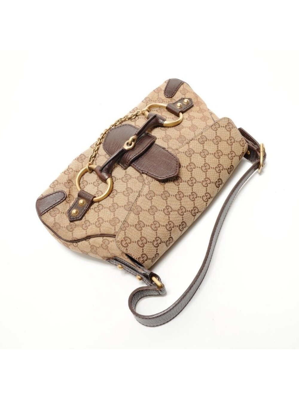 ★SOLD★ Gucci Shoulder Bag Horsebit GG Canvas - Picture 8 of 10